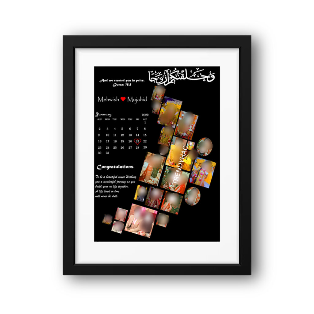 Customized Wedding Photo Frame | Couple Photo Frame | Photo Collage | Wall Hanging Wedding Frame | Customized Photo Frame - Trendyhac