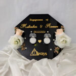 Black Acrylic Ring Tray / Ring Holder for Engagement and Wedding