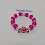 Hot Pink Beaded Bracelet | Handmade Resin Jewelry – TrendyHac