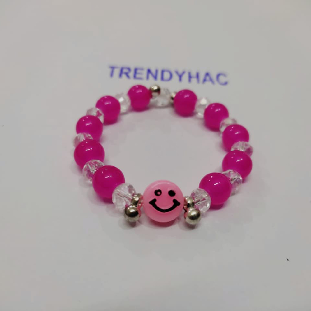 Hot Pink Beaded Bracelet | Handmade Resin Jewelry – TrendyHac