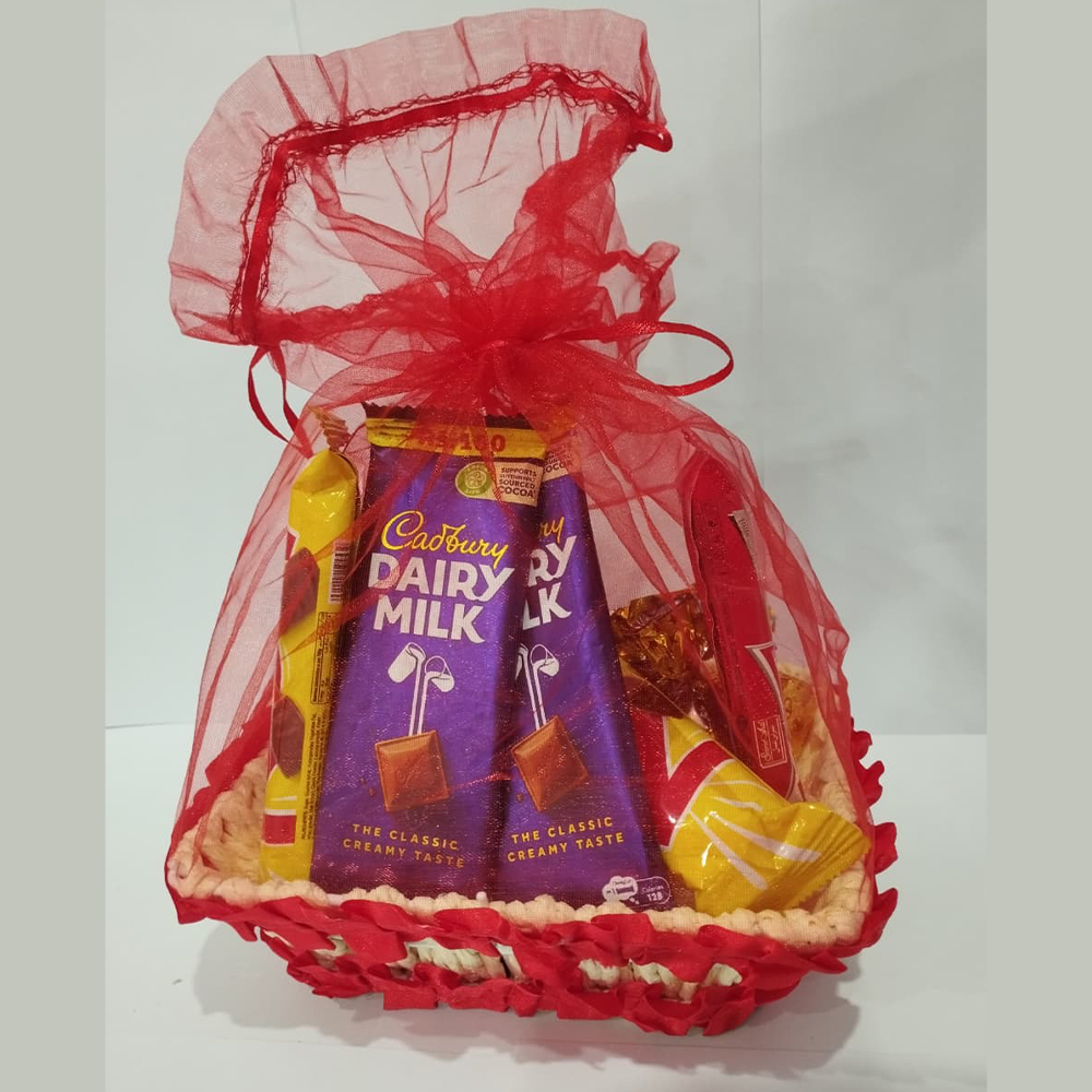red chocolate gift basket