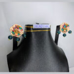 3D Resin and Clay Earring Studs with Green Pearls by trendyhac