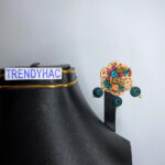 3D Resin and Clay Earring Studs with Green Pearls by trendyhac