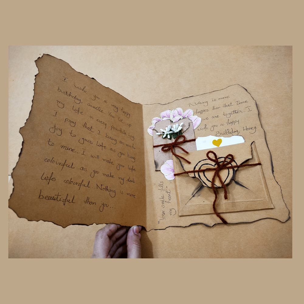 Vintage Love Letter | Handmade Romantic Brown Paper Note – TrendyHac