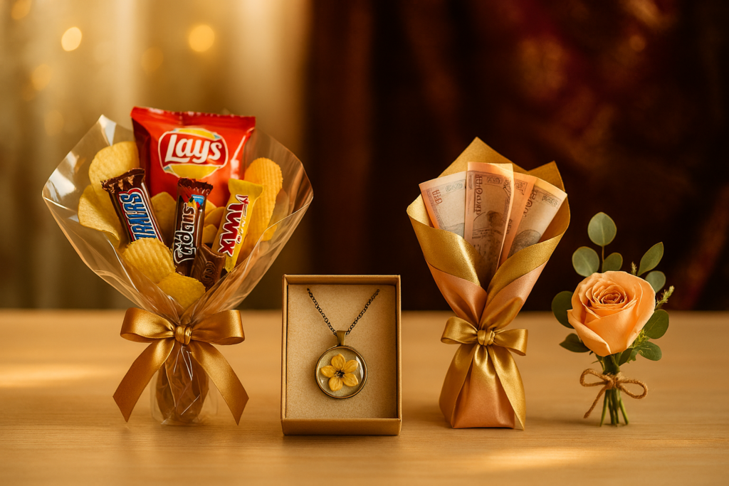 Budget-friendly Eid al-Adha gift basket with chocolates, attar bottle and handwritten Eid card under 1000 PKR, Pakistan - Trendyhac