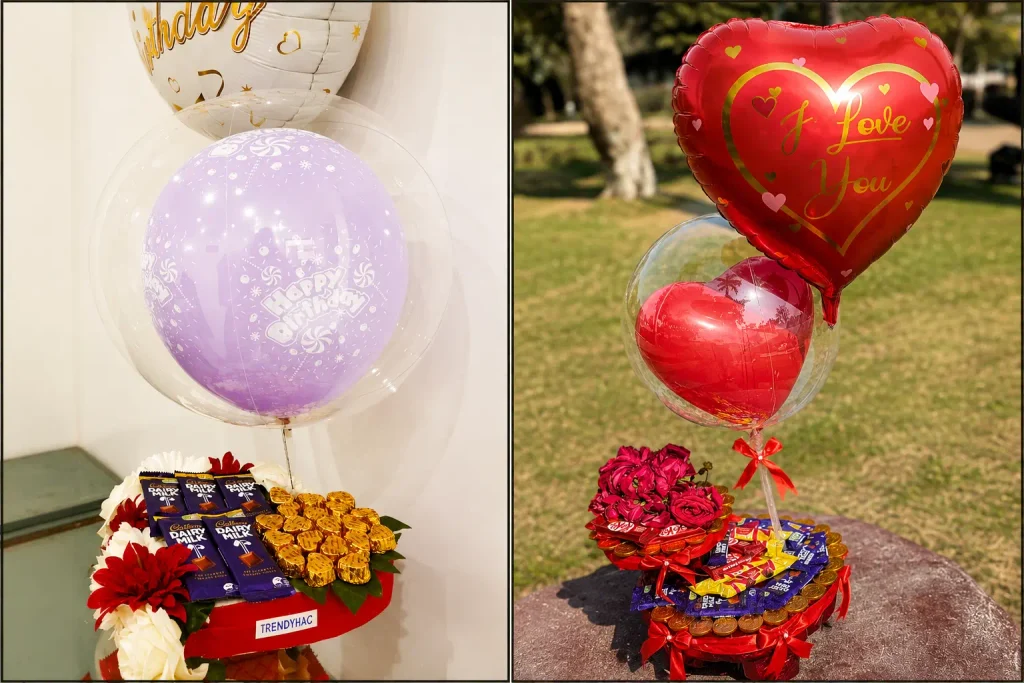 chocolate gift box with balloons Pakistan
