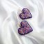 Purple Wavy Pattern Earrings | Resin and Clay Jewellery | Purple Heart Shaped Jewellery | Trendyhac